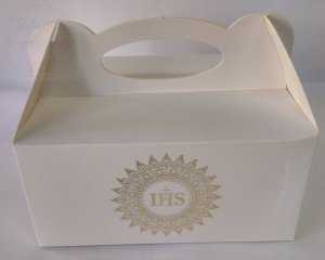 Pudełko komunijne na ciasto ZŁOTY IHS 1szt