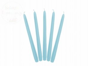 Świeca stożkowa błękitna 24 cm - 1 szt