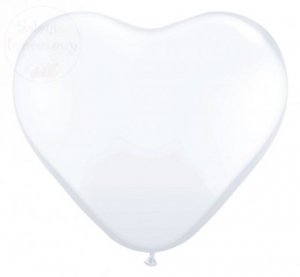 Balony serca białe 10 cali 1 szt 091M