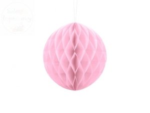 Kula bibułowa jasny różowy 20 cm