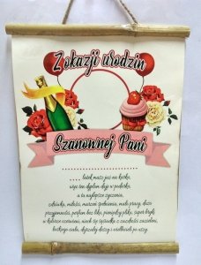 Dyplom bambus z Okazji Urodzin szanownej Pani
