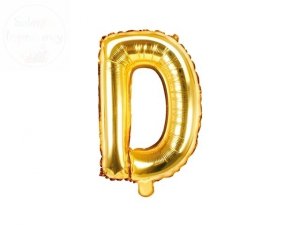 Balon foliowy Litera D 35 cm złoty