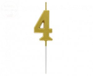 Świeczka piker złota metaliczna 4- 9,5cm