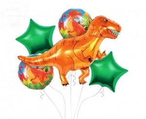 Balony foliowe - zestaw Dinozaur  5 szt