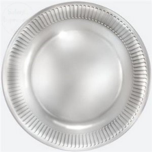 Talerzyki papierowe srebrne  8szt 18cm
