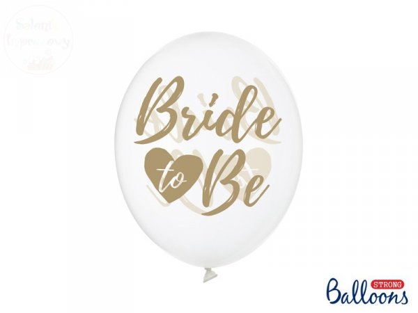 Balony 30 cm - 14 cali Bride to be Crystal złoto