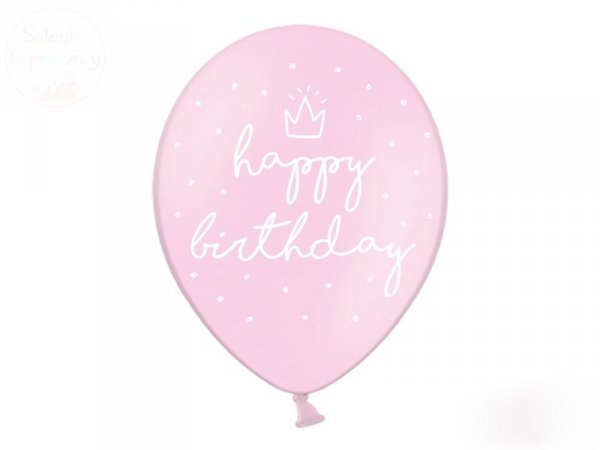Balony 30 cm różowe HAPPY BIRTHDAY 1 szt