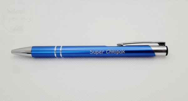 Długopis niebieski z grawerem Super Chłopak