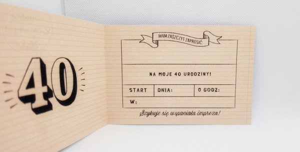 Zaproszenie na 40 urodziny