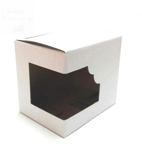 Pudełko na kubek białe z okienkiem na boku 1 szt
