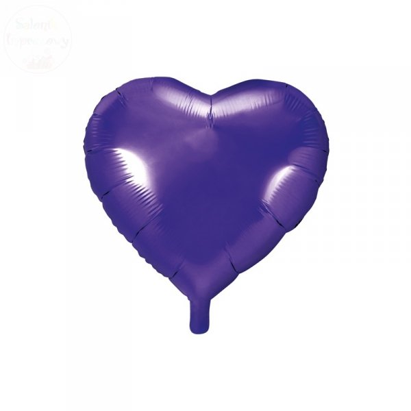 Balon foliowy serce 45 cm fioletowy