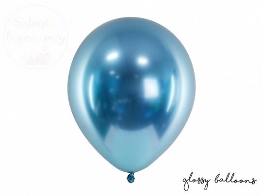 Balony Glossy - Chrom niebieskie 30 cm 1 szt