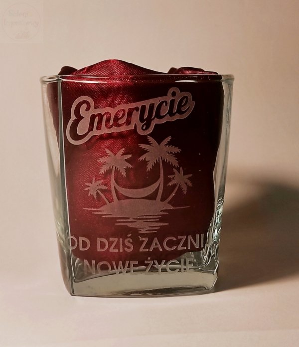  Szklanka do Whisky z grawerem 1 szt EMERYTURA