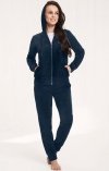 Luna 309 Welurowy dres damski 3XL granatowy