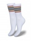 Skarpety ze ściągaczem w paski Milena 0071-006 Unique 