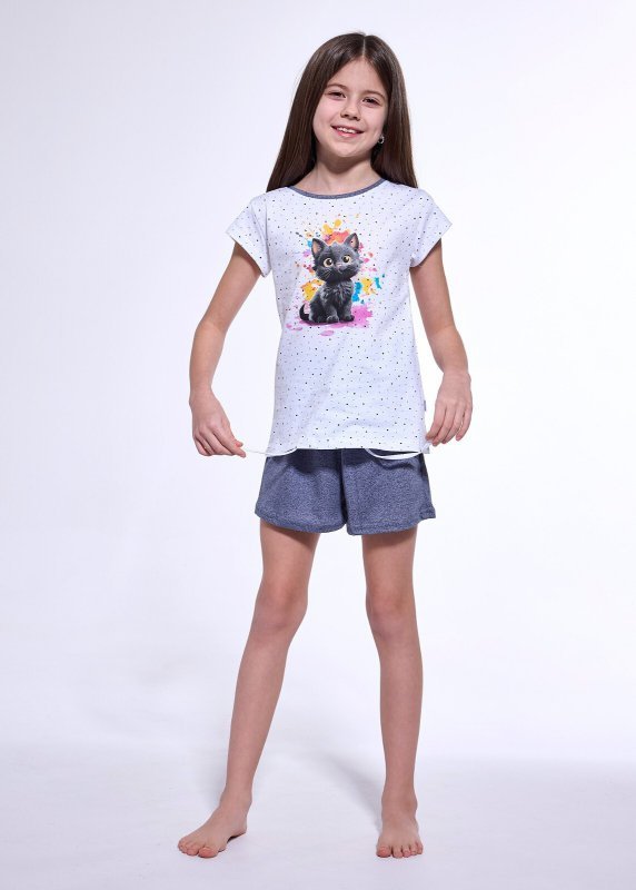 Piżama Cornette Young Girl 246/109 Black Cat kr/r 134-164