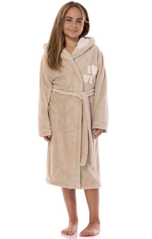 Gruby szlafrok dziecięcy L&amp;L 2434 134/140 angora