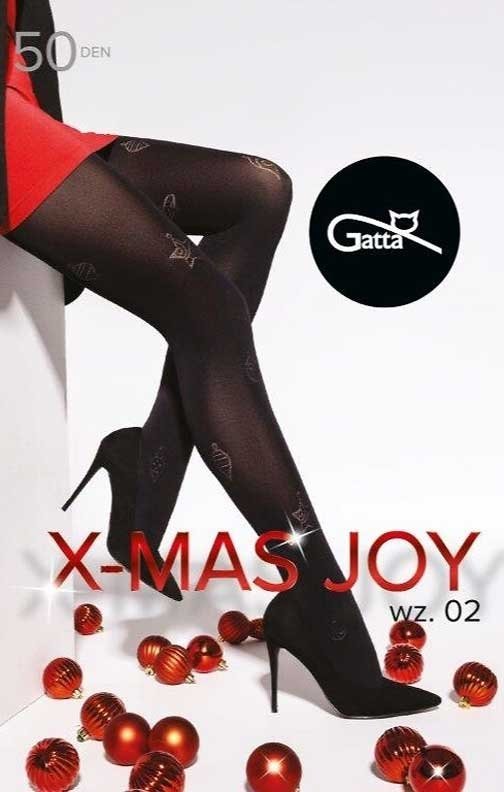 Rajstopy czarne w gwiazdki Gatta X-Mas Joy wz.02 50 den 2-4