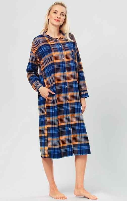 Key LND 482 długa koszula nocna flanelowa