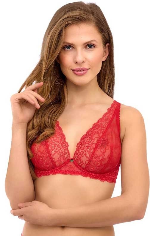 Czerwony biustonosz braletka soft Lupo 2523