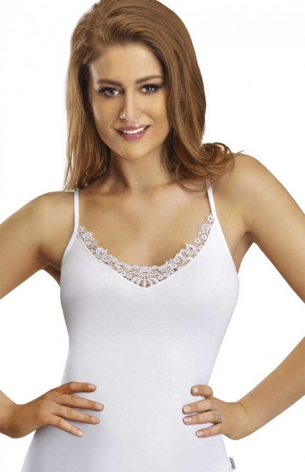 Koszulka damska na ramiączkach Emili Cajsa biała
