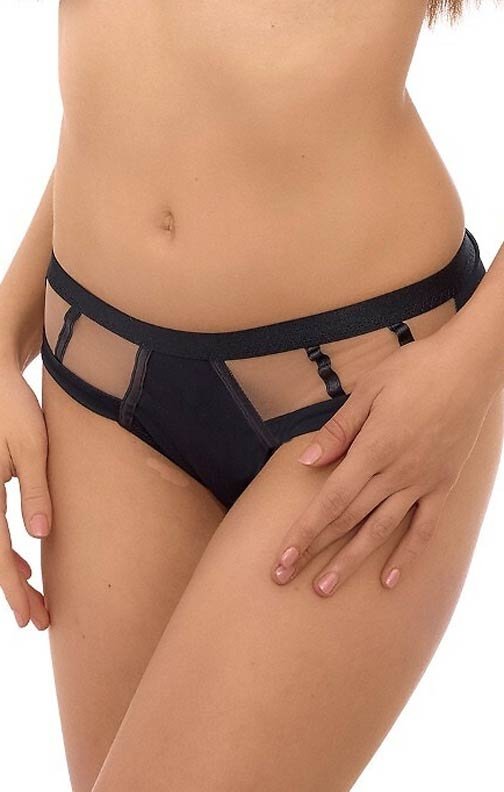 Szorty damskie czarne paski Lupoline 2505-06 