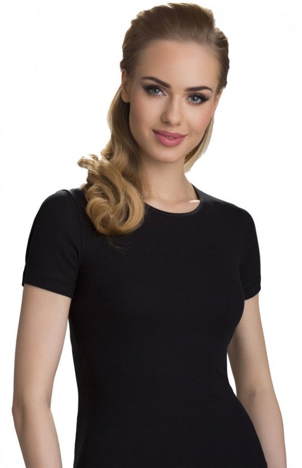 Koszulka damska z krótkim rękawem Eldar Natasza Plus Size czarna