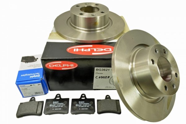 DELPHI 2X TARCZA TARCZE + KLOCKI HAMULCOWE TYŁ CITROEN C5 I II 2001-2008