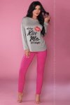 Piżama Damska Model Sweet Kiss 108 Grey/Pink - Livia Corsetti Fashion
