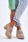 Półbuty Model Harmell 20097 Beige Lakier - Step in style
