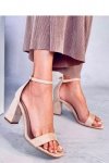 Sandałki na słupku AISHA BEIGE - Inello