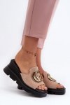 Sandał Klapki Model Iaria 58295 Beige - Step in style
