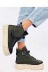 Trampki za kostkę zielone BURN GREEN - Inello