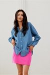 Koszula Damska Model Olly BLU0198- A28 Blue - Roco Fashion