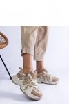 Beżowe sneakersy ze złotymi wstawkami Candra - Solea