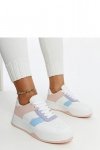 Biało-różowe sneakersy na grubszej podeszwie Rafida - Solea