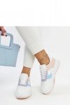 Biało-różowe sneakersy na grubszej podeszwie Rafida - Solea