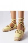 Zielone wiązane espadryle Parent - Solea