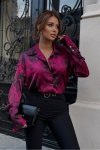 Koszula Damska Model Maddie 125945884 Burgundy Leaves - LaBalancia
