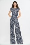 Kombinezon z nogawkami palazzo KM43 Wzór Zebra/Navy - Nife