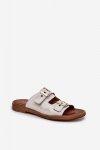 Sandał Klapki Model Zazoo 3020 Złoty Przecierany - Step in style