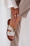 Sandał Klapki Model Zazoo 3022 Złoty Przecierany - Step in style