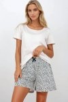 Piżama Damska Model Impressive You Short Beige - Momenti Per Me