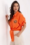 Koszula Damska Model DHJ-KS-8595-1.66 Orange - Italy Moda