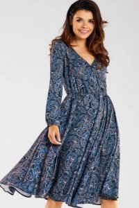 Sukienka Model A466 Navy Pattern - awama