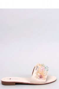 Sandał Klapki z kolorowymi kamieniami ESTRADA BEIGE - Inello