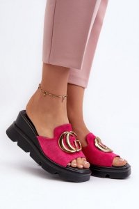 Sandał Klapki Model Iaria 58295  Fuksja - Step in style