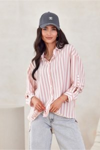 Koszula Damska Model Nadia ROZ BLU0199 Pink - Roco Fashion