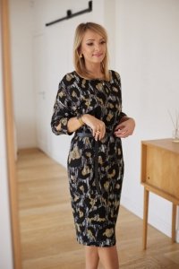 Sukienka Model M376/I Black/Oliwka - La Aurora