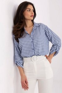 Koszula Damska Model MO-KS-1802.84 White/Blue - Italy Moda
